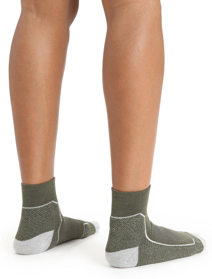 Women's Icebreaker Merino Hike+ Light Mini Socks Loden / Blizzard Heather | CA 1501VRWD